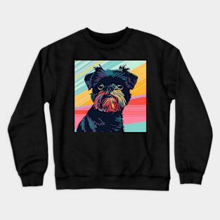 Affenpinscher in 80's Crewneck Sweatshirt